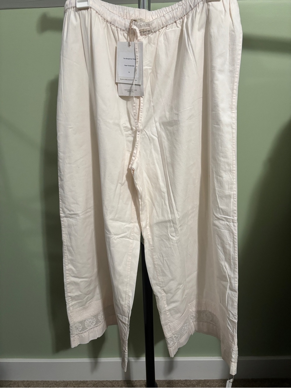 Christy Dawn Cream Drawstring Ankle Pants